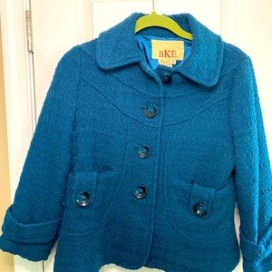 BKE teal wool pea coat size medium